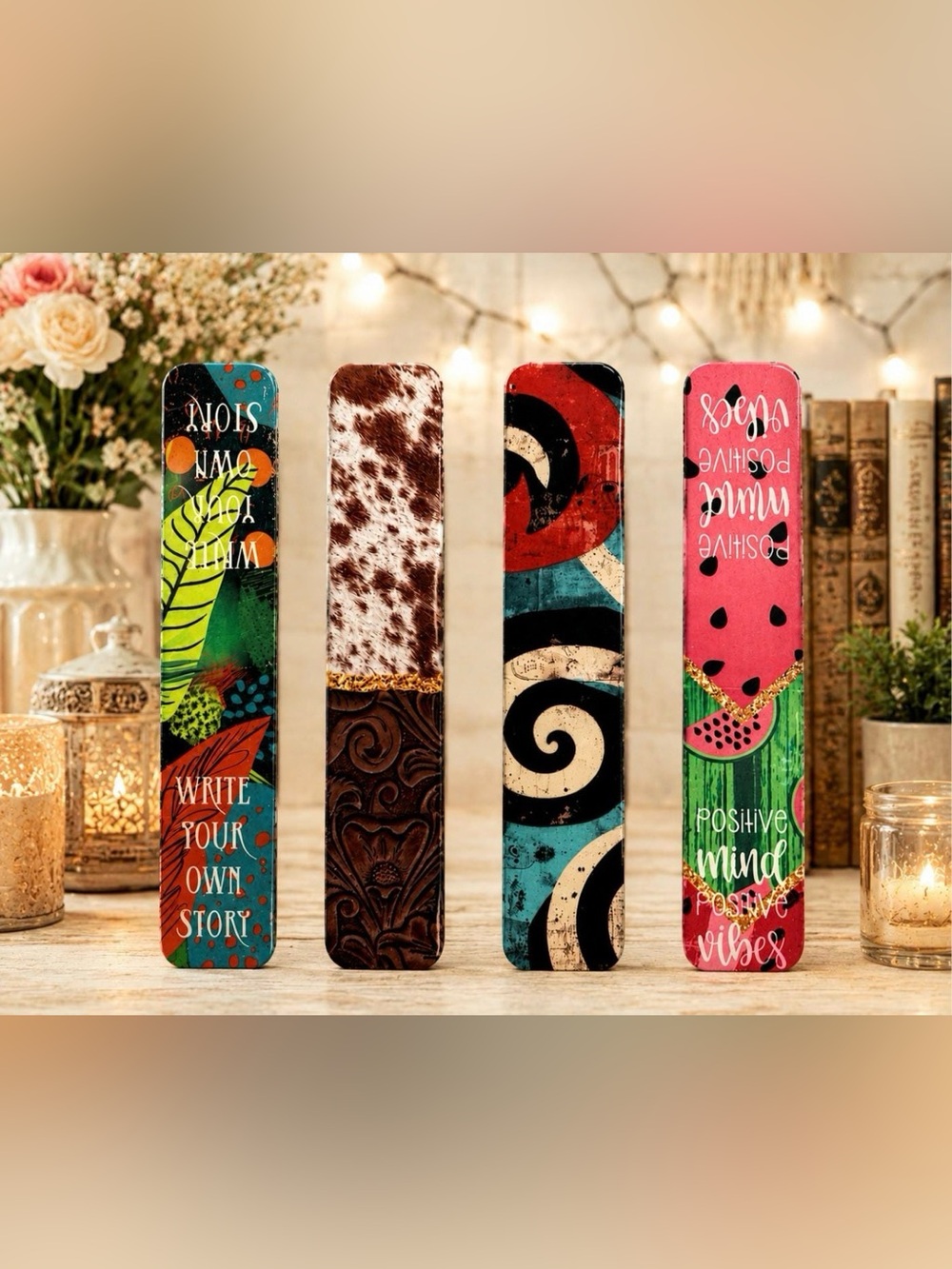 NWT Magnetic Bookmark Set of 4 | Sublimated Page Markers | Book Love
